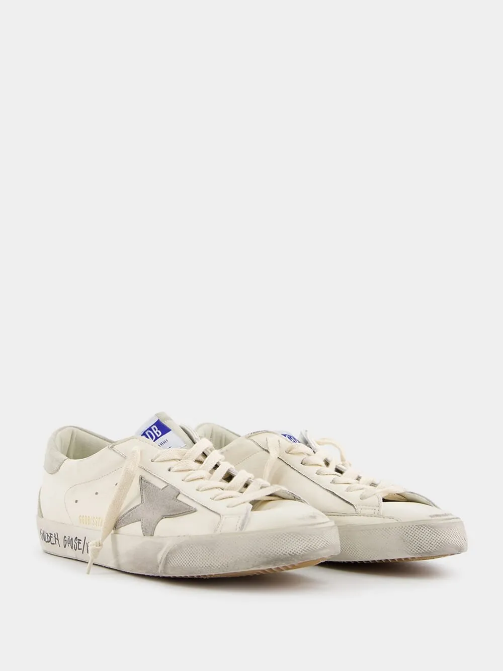 Distressed Star Leather Sneakers