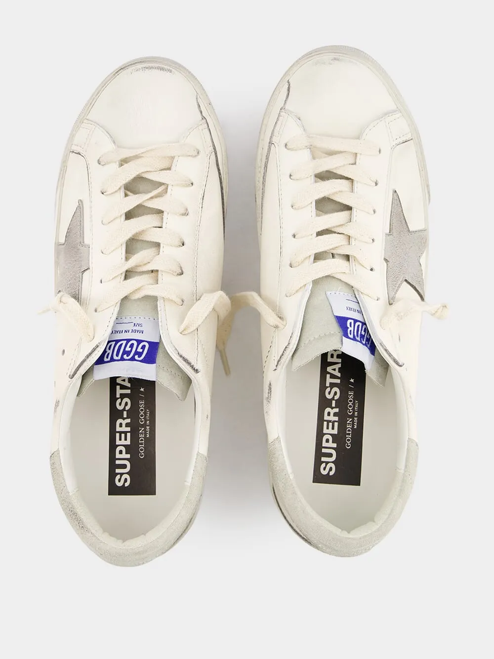 Distressed Star Leather Sneakers