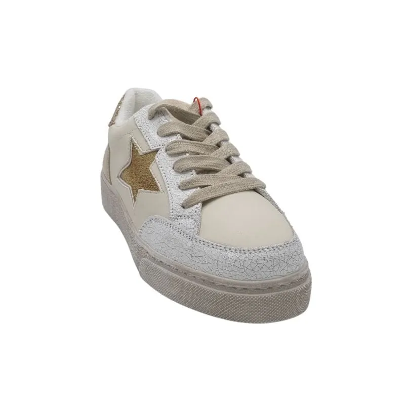 Drilleys Womens Gold Goose Cream Fashion Trainer - Fifty Eight