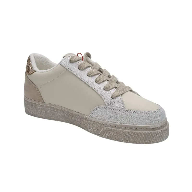 Drilleys Womens Gold Goose Cream Fashion Trainer - Fifty Eight