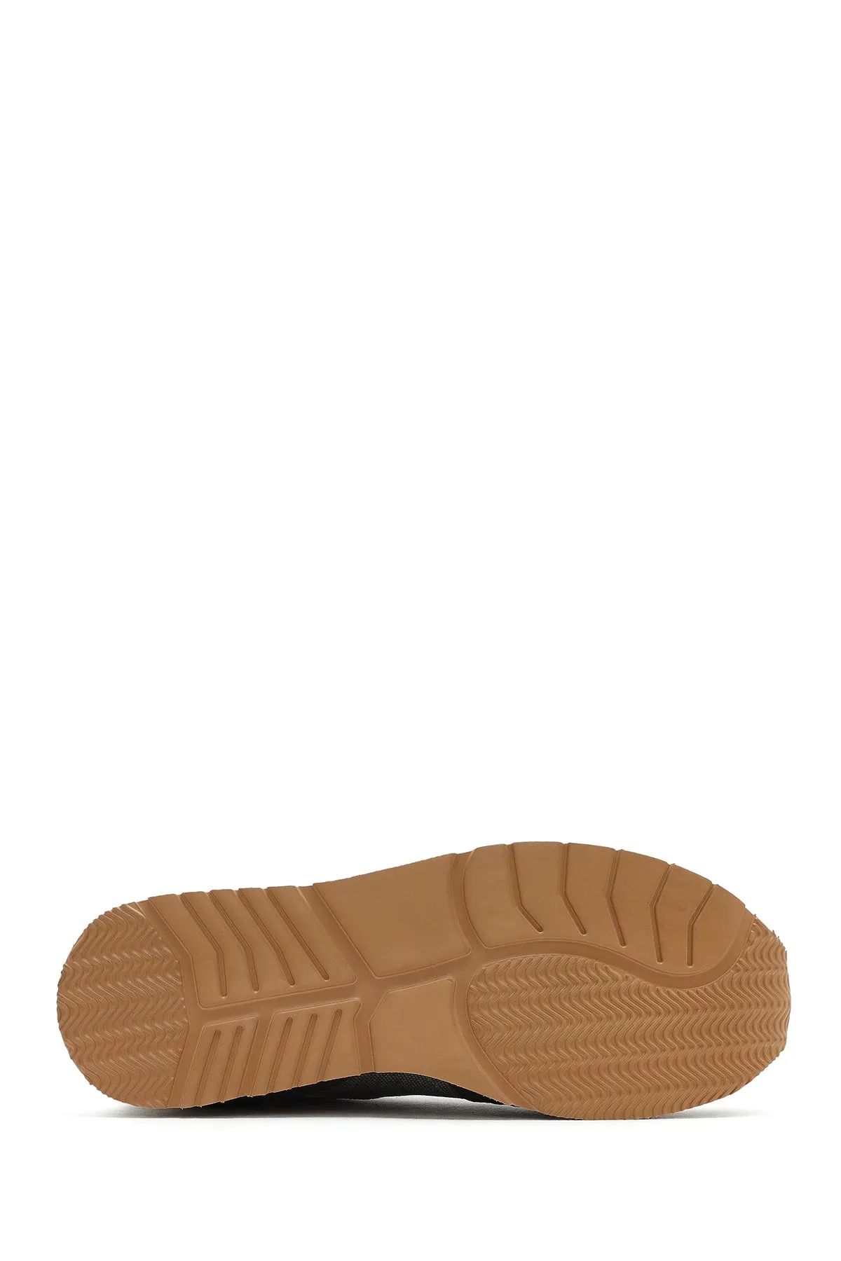 Erkek Haki Bağcıklı Deri Casual Sneaker