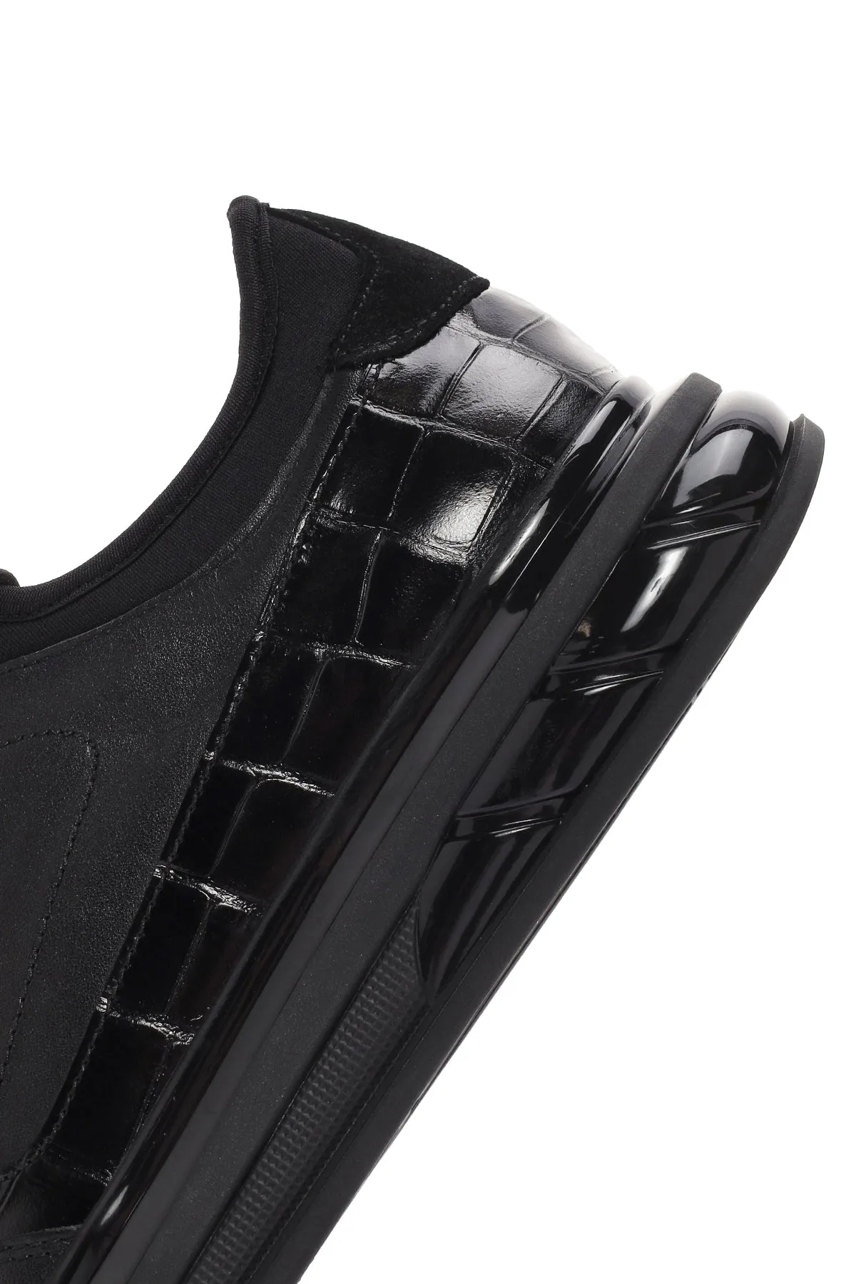 Erkek Siyah Bağcıklı Deri Casual Sneaker