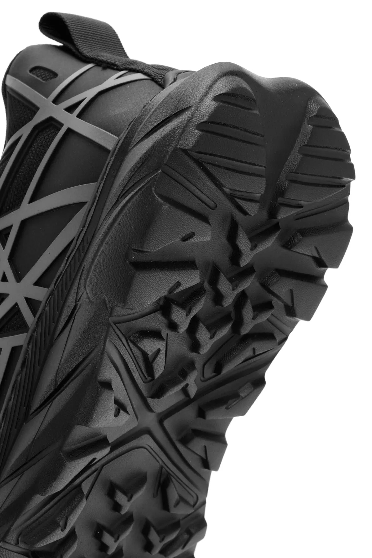 Erkek Siyah Bağcıklı Kalın Tabanlı Kumaş Sneaker
