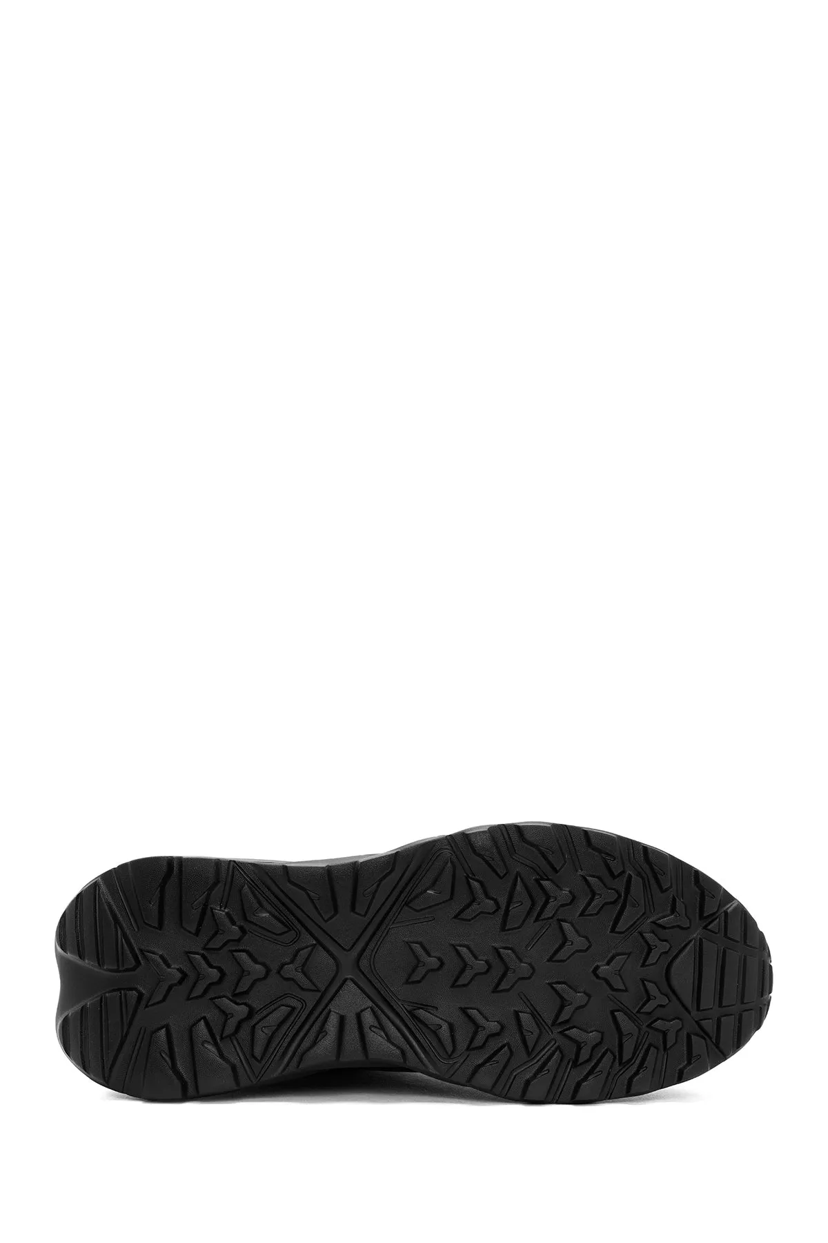 Erkek Siyah Bağcıklı Kalın Tabanlı Kumaş Sneaker