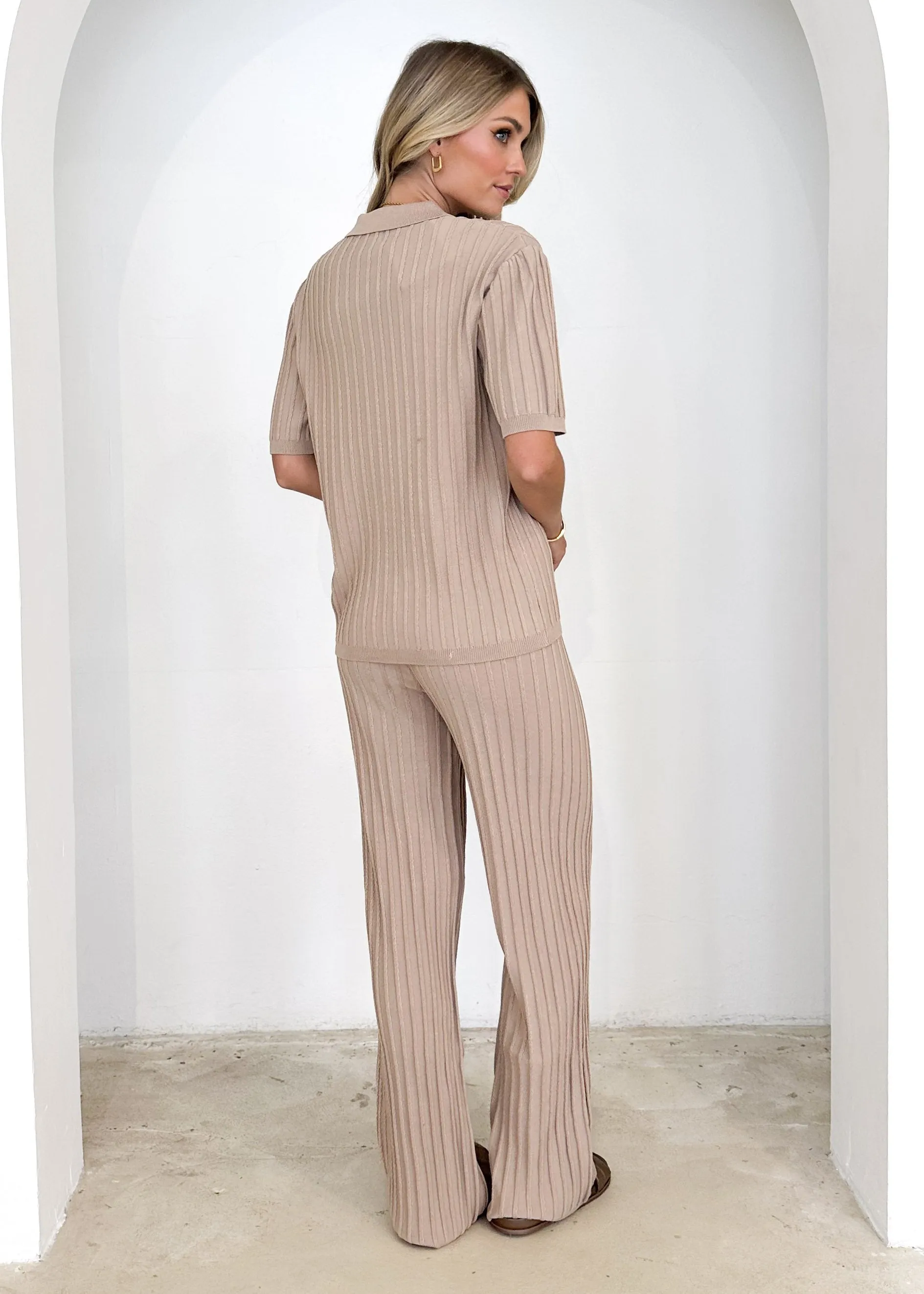 Etra Knit Pants - Beige