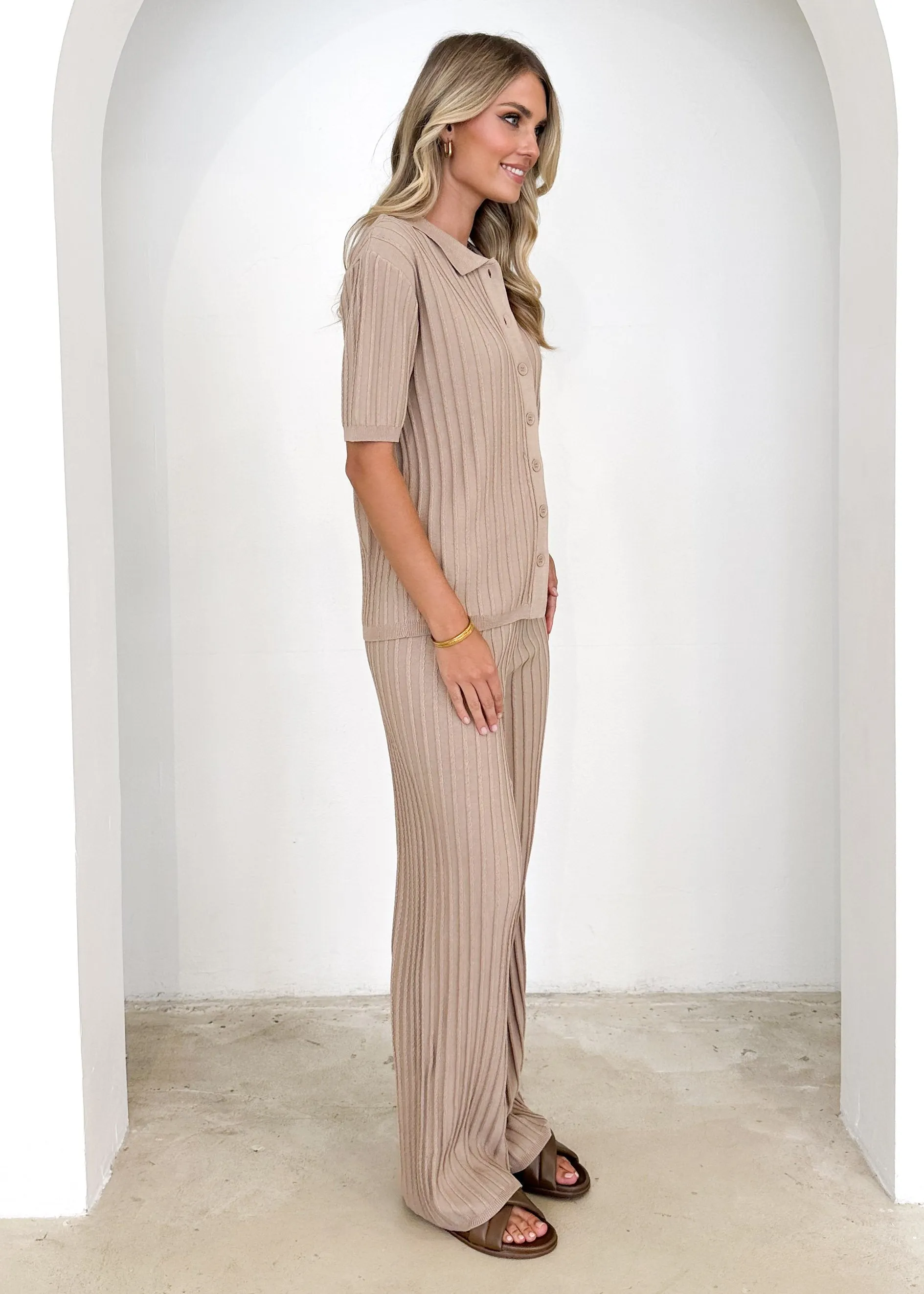 Etra Knit Pants - Beige