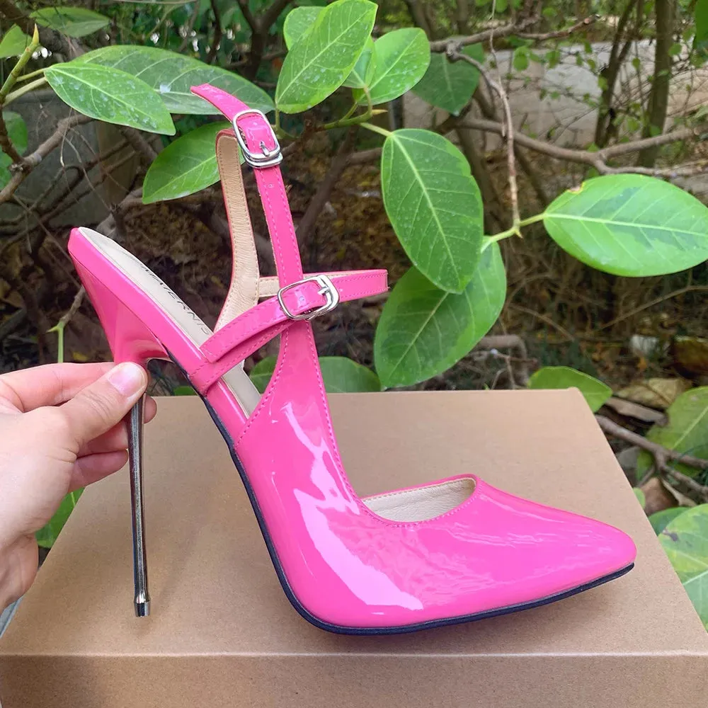 Extreme High Heels Pink Sexy 16cm White Pumps