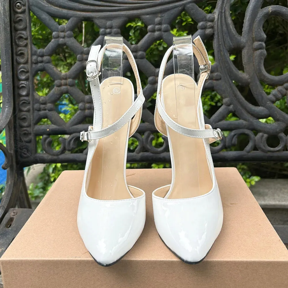 Extreme High Heels Pink Sexy 16cm White Pumps