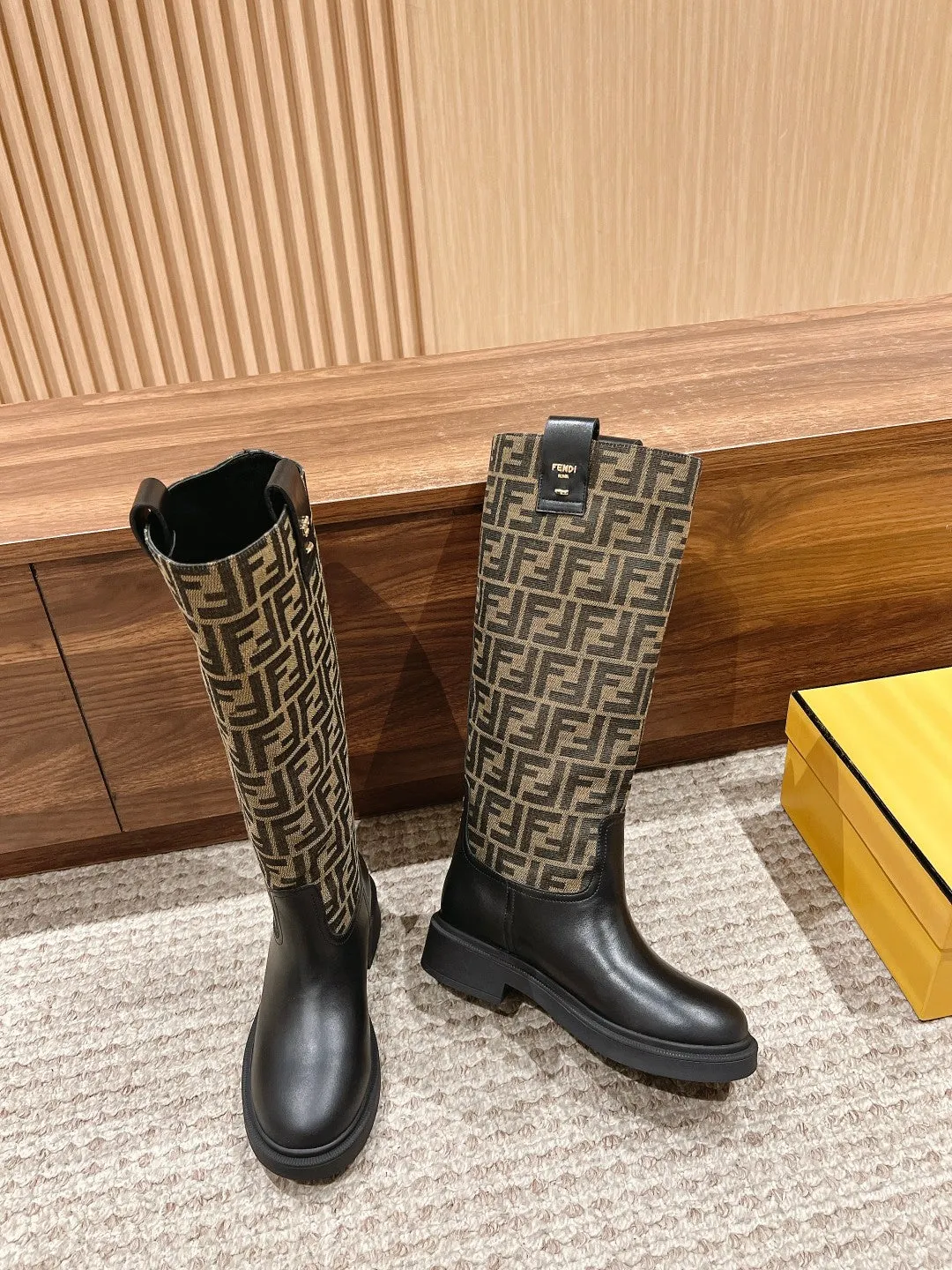 FD autumn and winter new long boots old flower boots