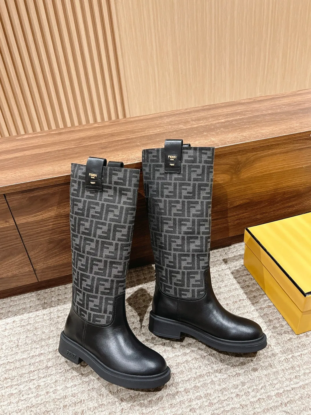 FD autumn and winter new long boots old flower boots