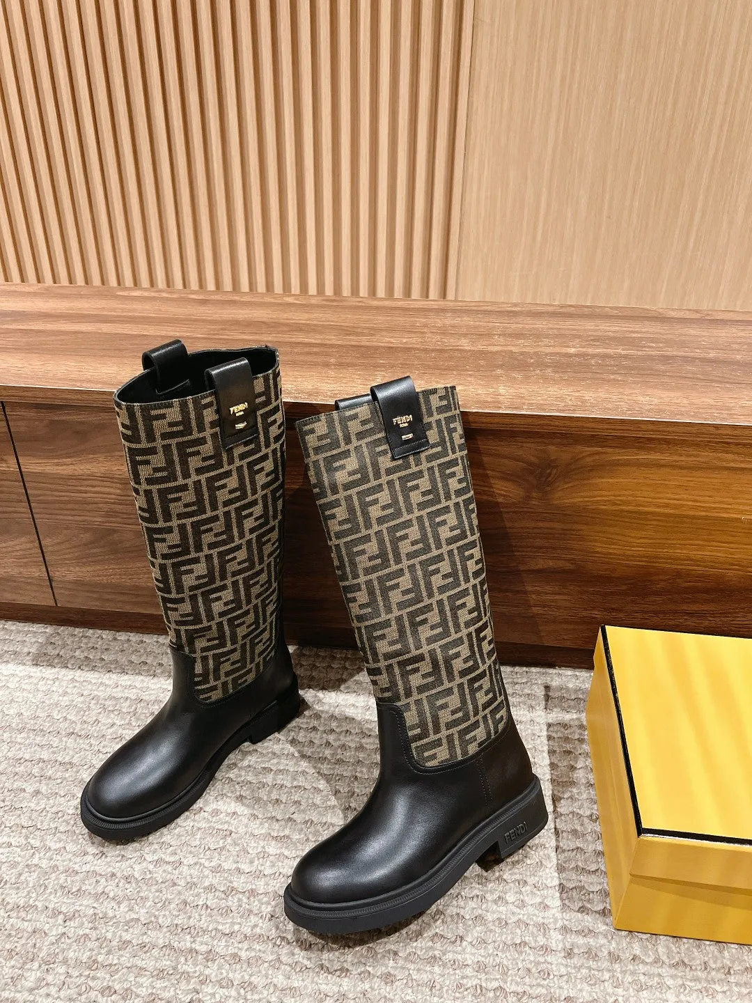 FD autumn and winter new long boots old flower boots