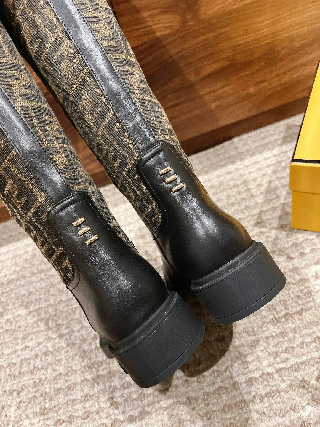 FD autumn and winter new long boots old flower boots