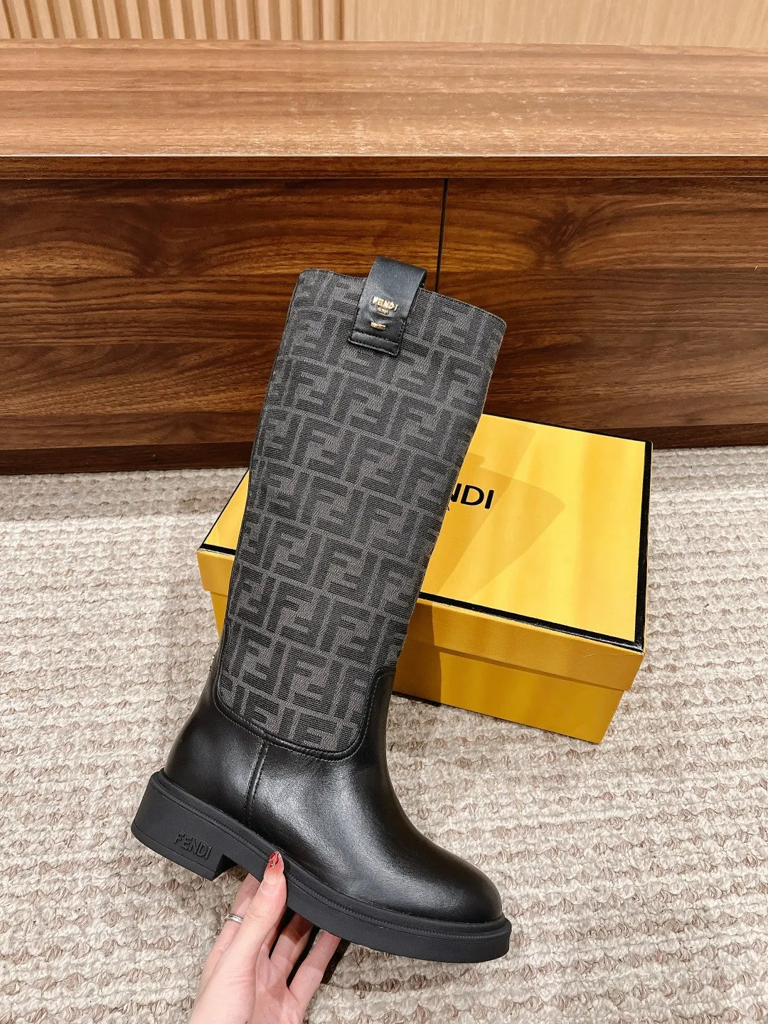 FD autumn and winter new long boots old flower boots