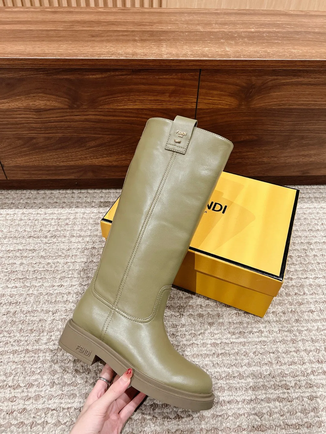 FD autumn and winter new long boots old flower boots