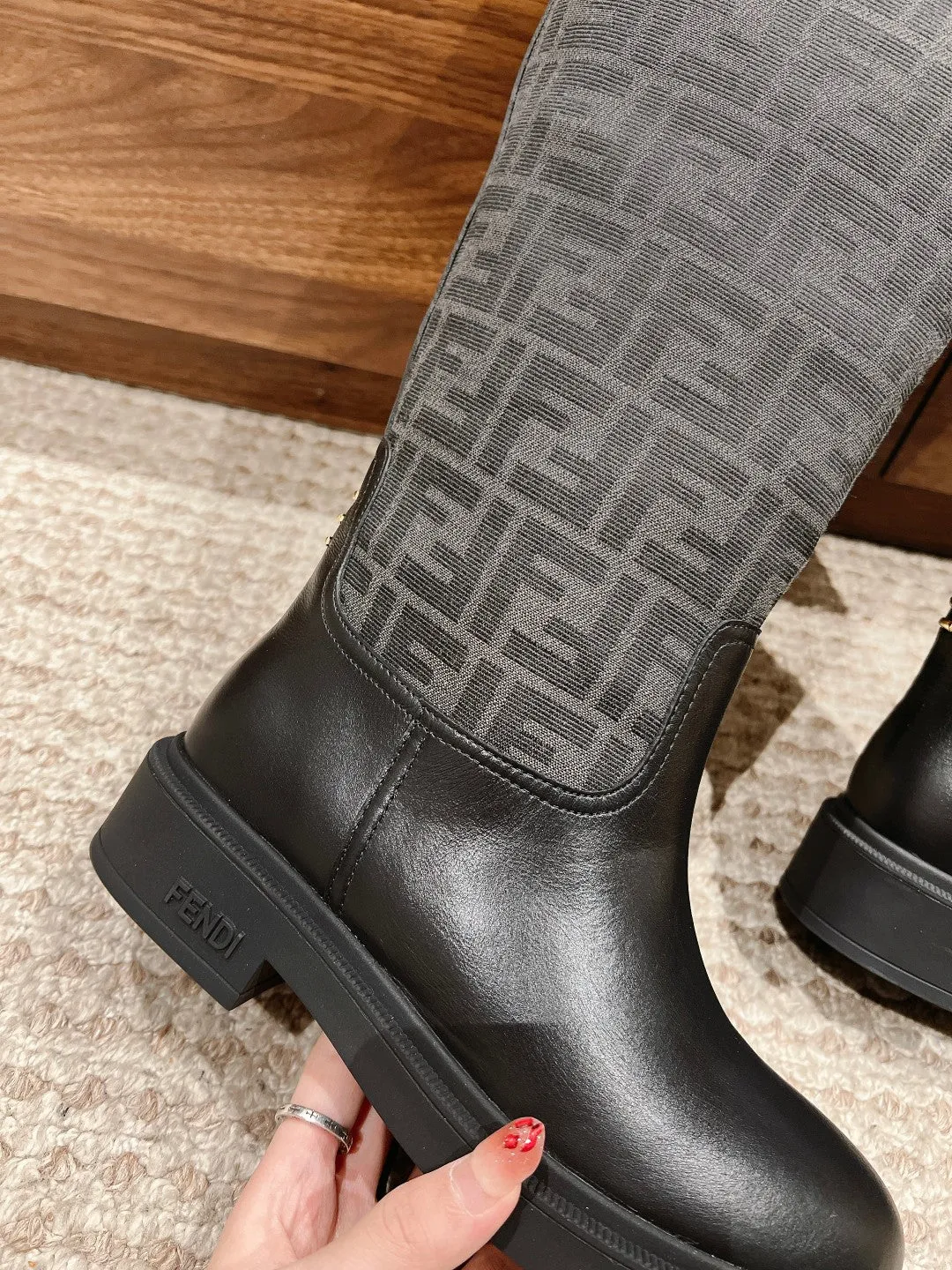 FD autumn and winter new long boots old flower boots