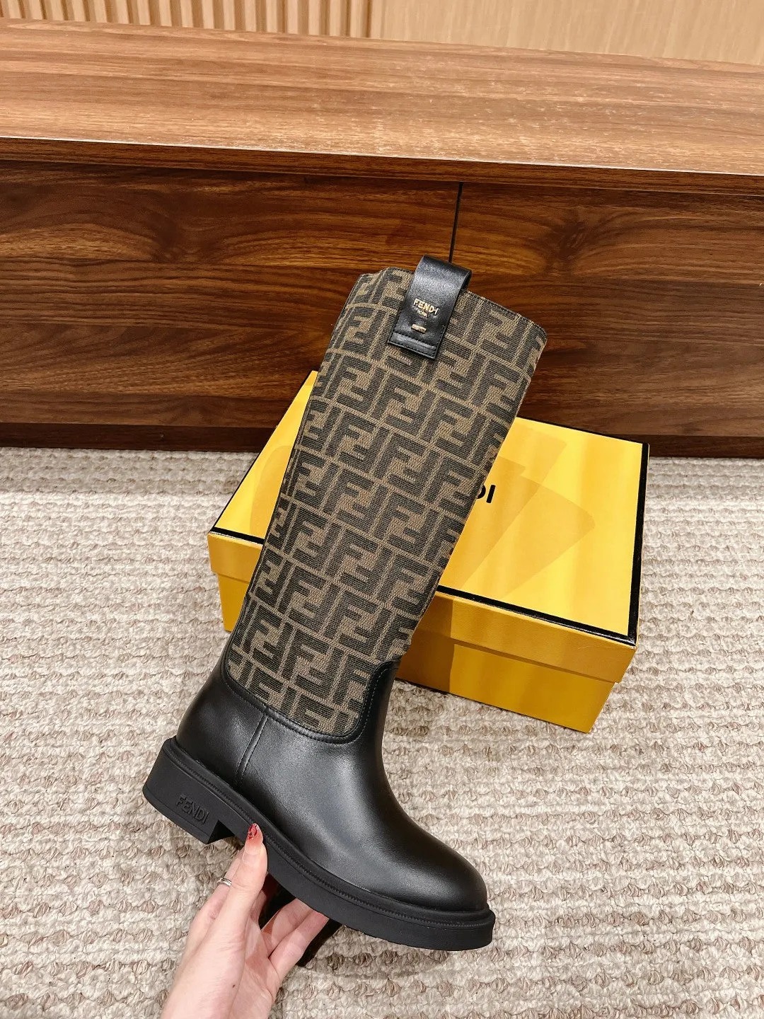 FD autumn and winter new long boots old flower boots