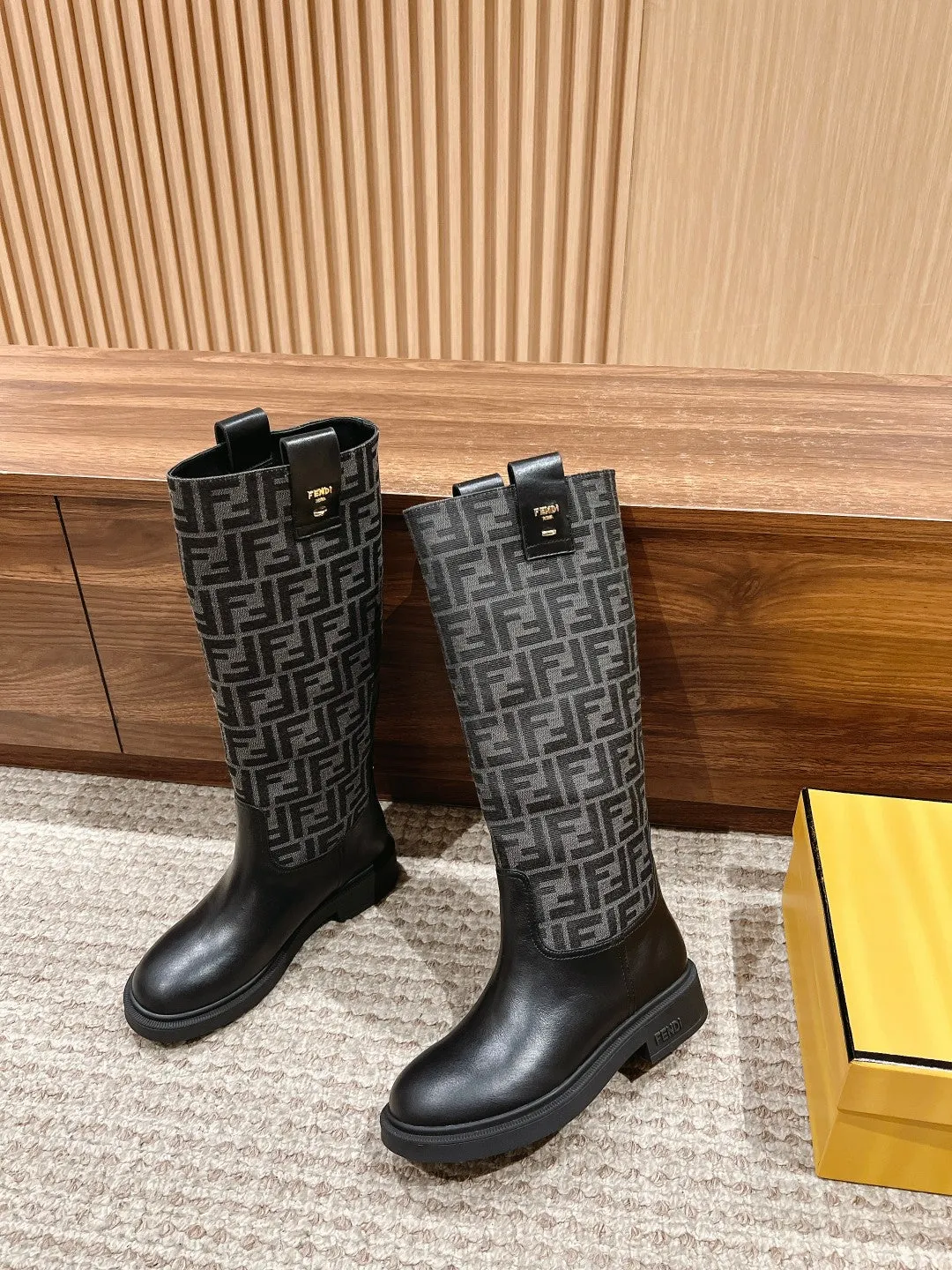 FD autumn and winter new long boots old flower boots