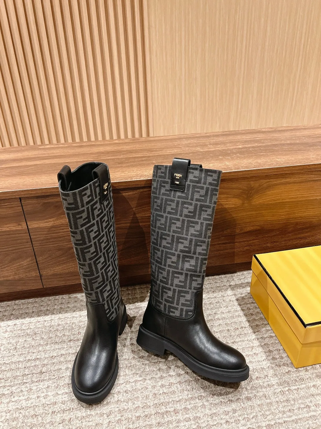 FD autumn and winter new long boots old flower boots
