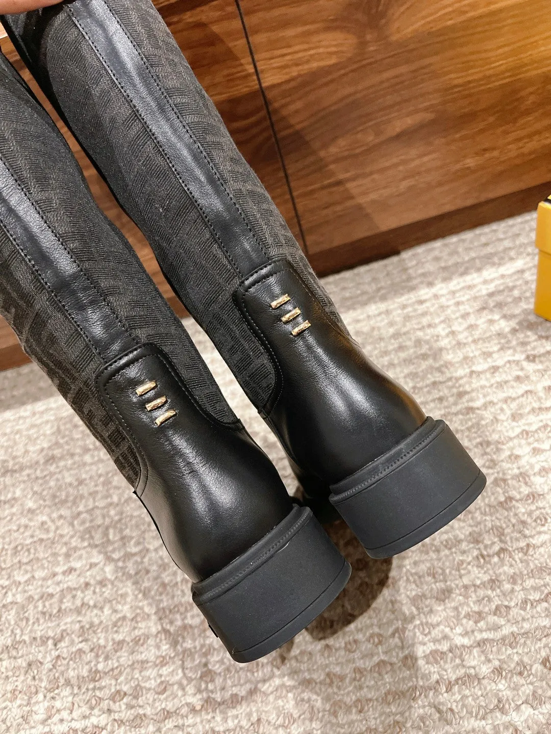 FD autumn and winter new long boots old flower boots