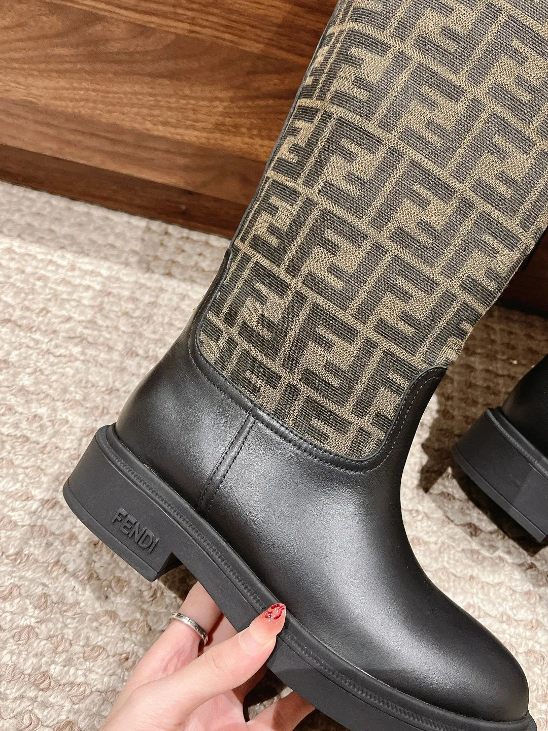 FD autumn and winter new long boots old flower boots