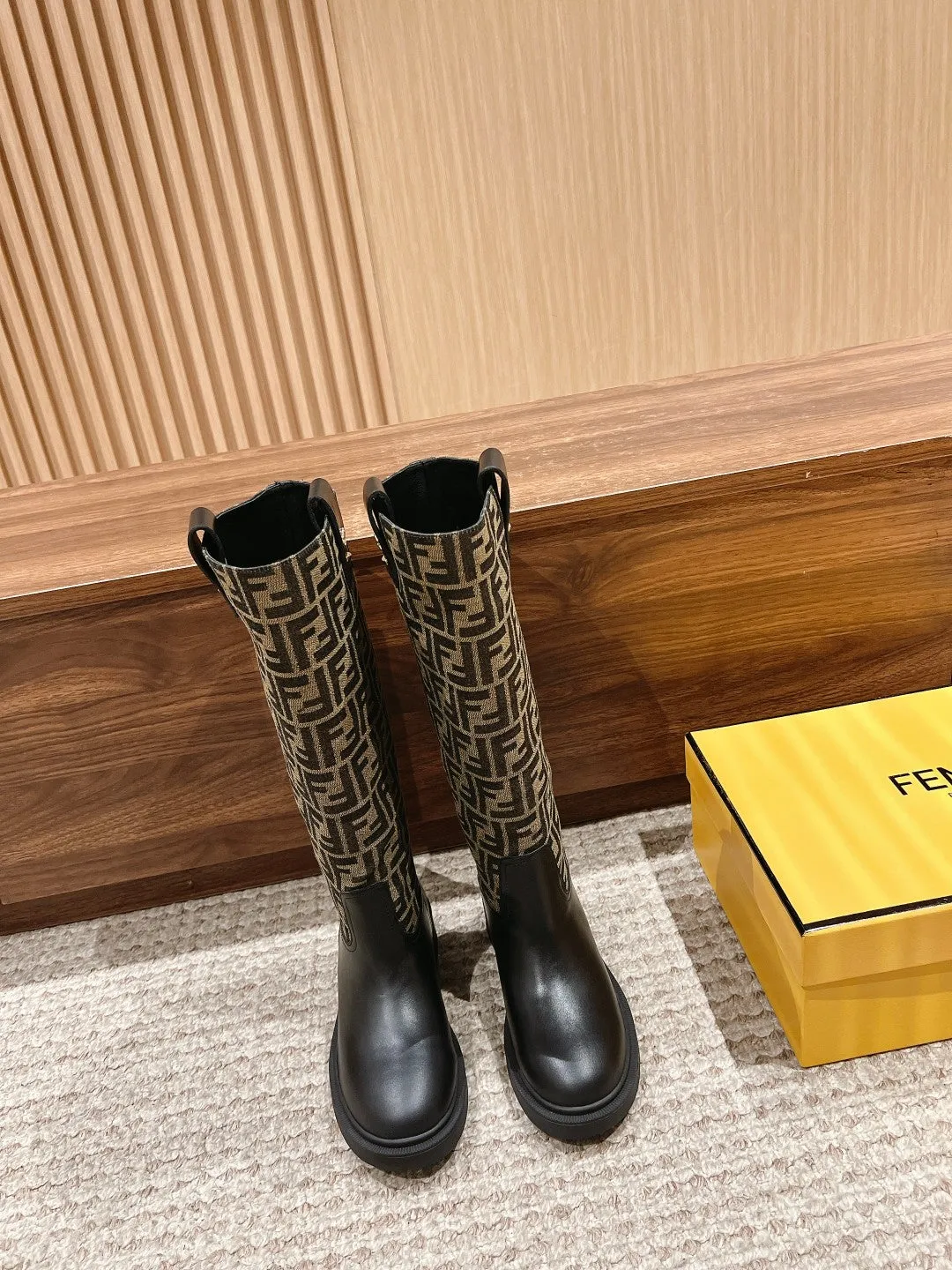 FD autumn and winter new long boots old flower boots