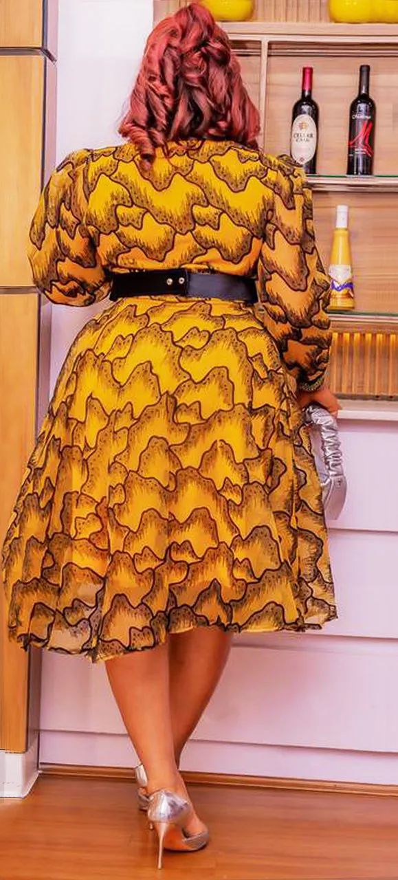 FINAL SALE! Suzie Belle Luxe- Cocktail/Ball Dress with Belt (CLEARANCE OUTLET! Final Sale/No Return/No Exchange!)