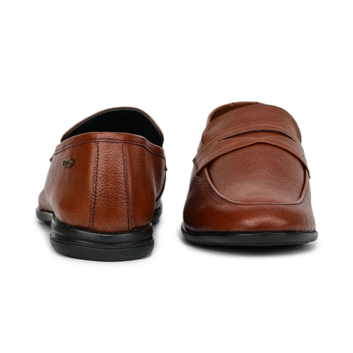 Formal Black Penny Loafers 1736 | Leather Slip-On Shoes