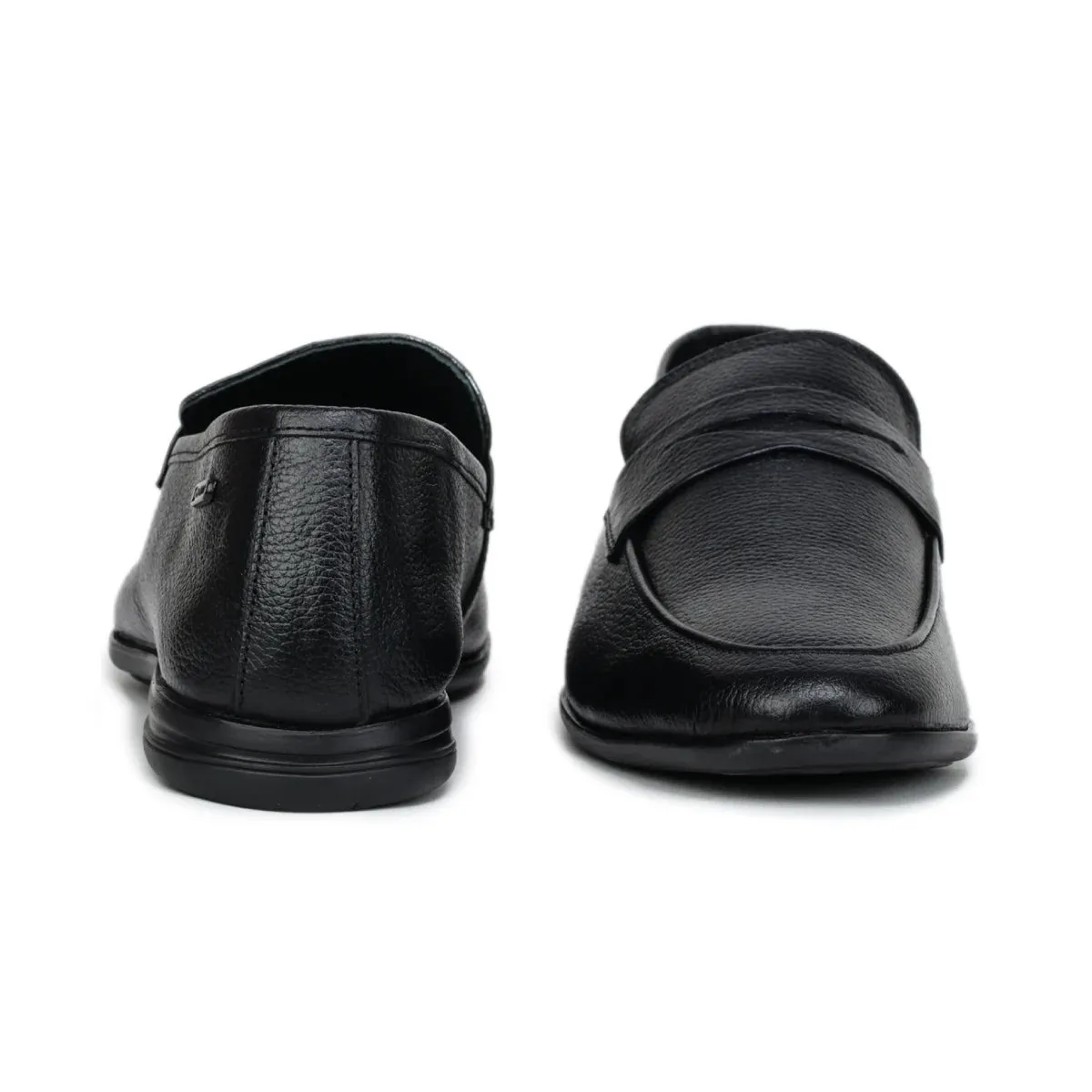 Formal Black Penny Loafers 1736 | Leather Slip-On Shoes