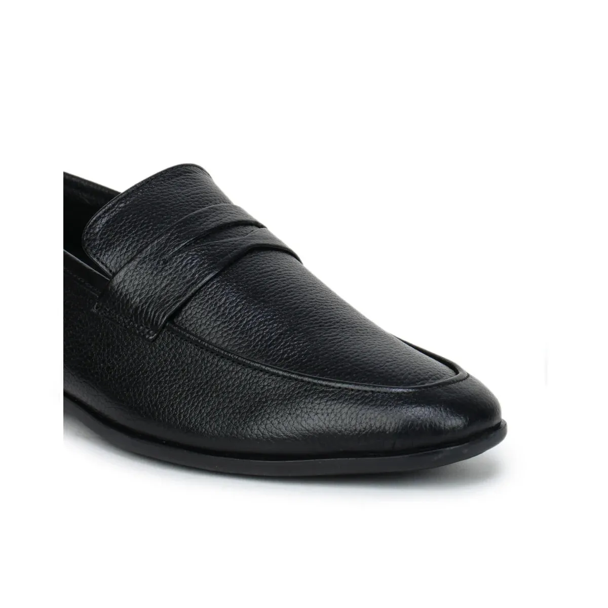 Formal Black Penny Loafers 1736 | Leather Slip-On Shoes