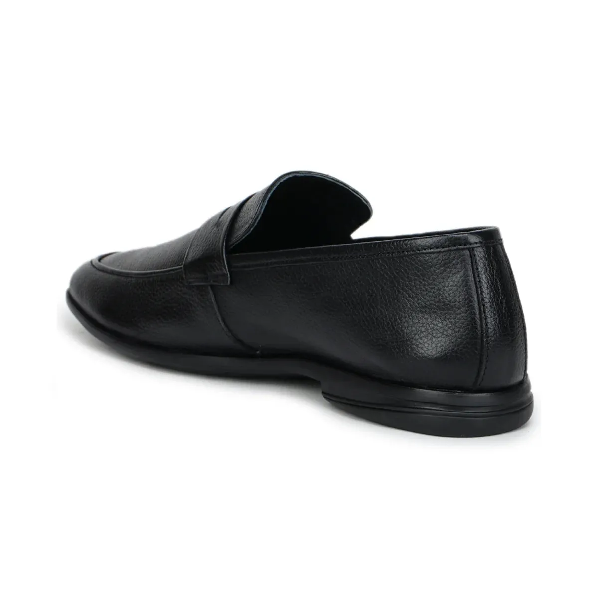 Formal Black Penny Loafers 1736 | Leather Slip-On Shoes