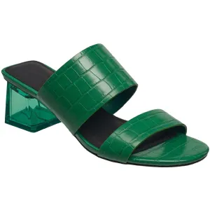 French Connection Womens Vegan Leather Textured Heels Green 8.5 Medium (B,M)