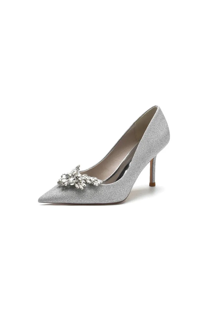 Glitter Pointed Toe Rhinestone Party Shoes