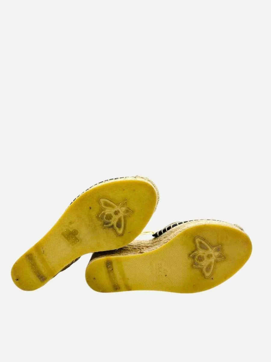 GUCCI Espadrille Beige GG Wedges 35.5