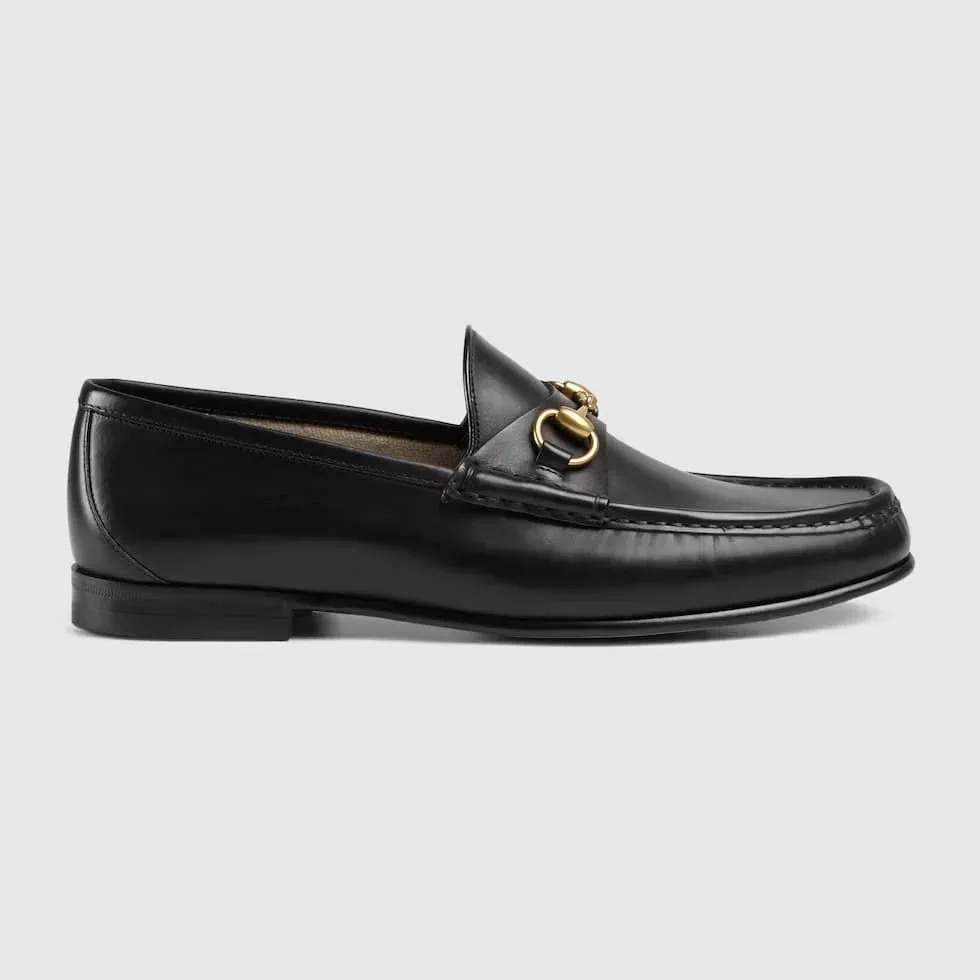 GUCCI || Men's Horsebit 1953 Leather Loafers - Black