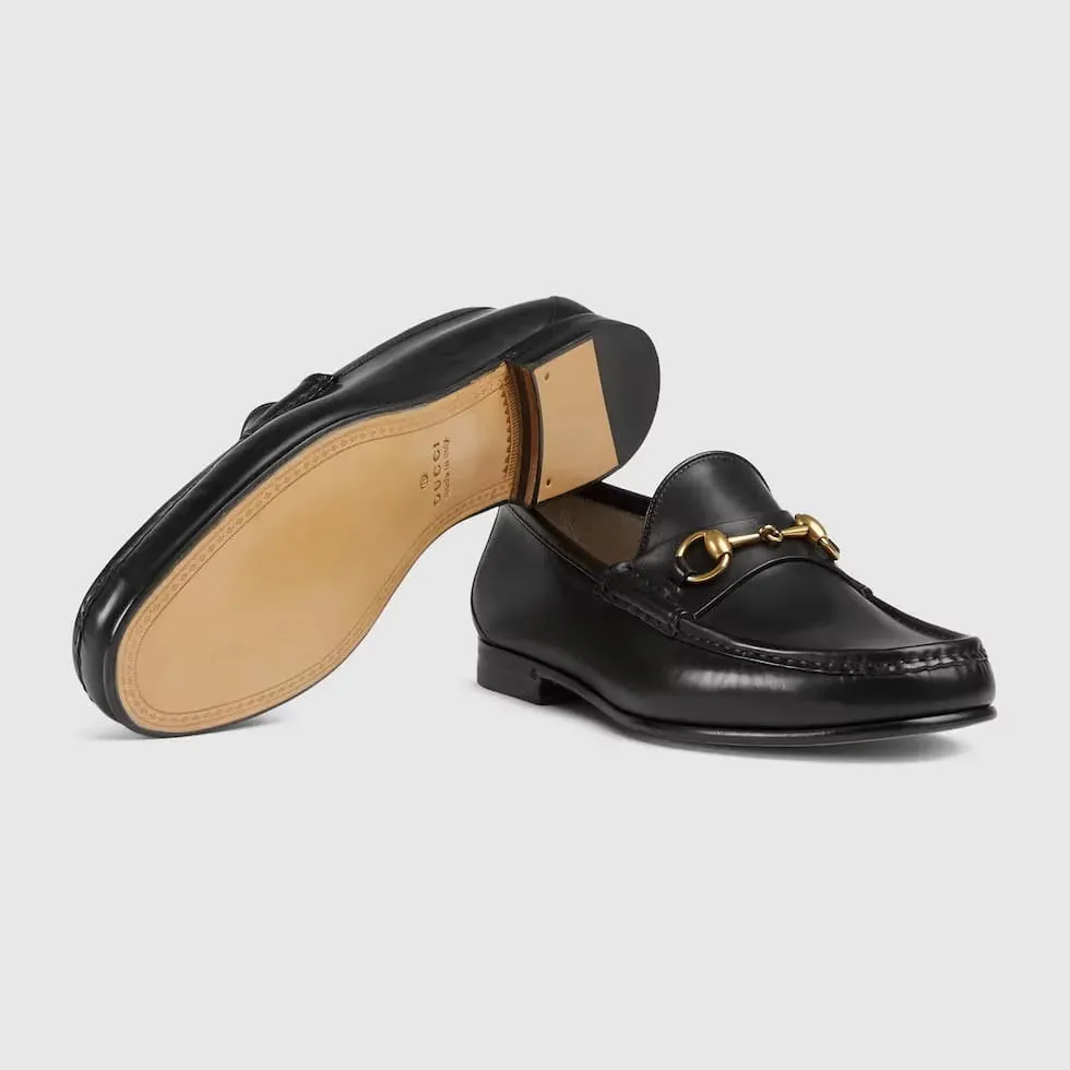 GUCCI || Men's Horsebit 1953 Leather Loafers - Black