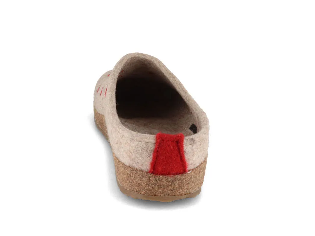 HAFLINGER Women Felt Clogs Grizzly 'Cuoricino', beige