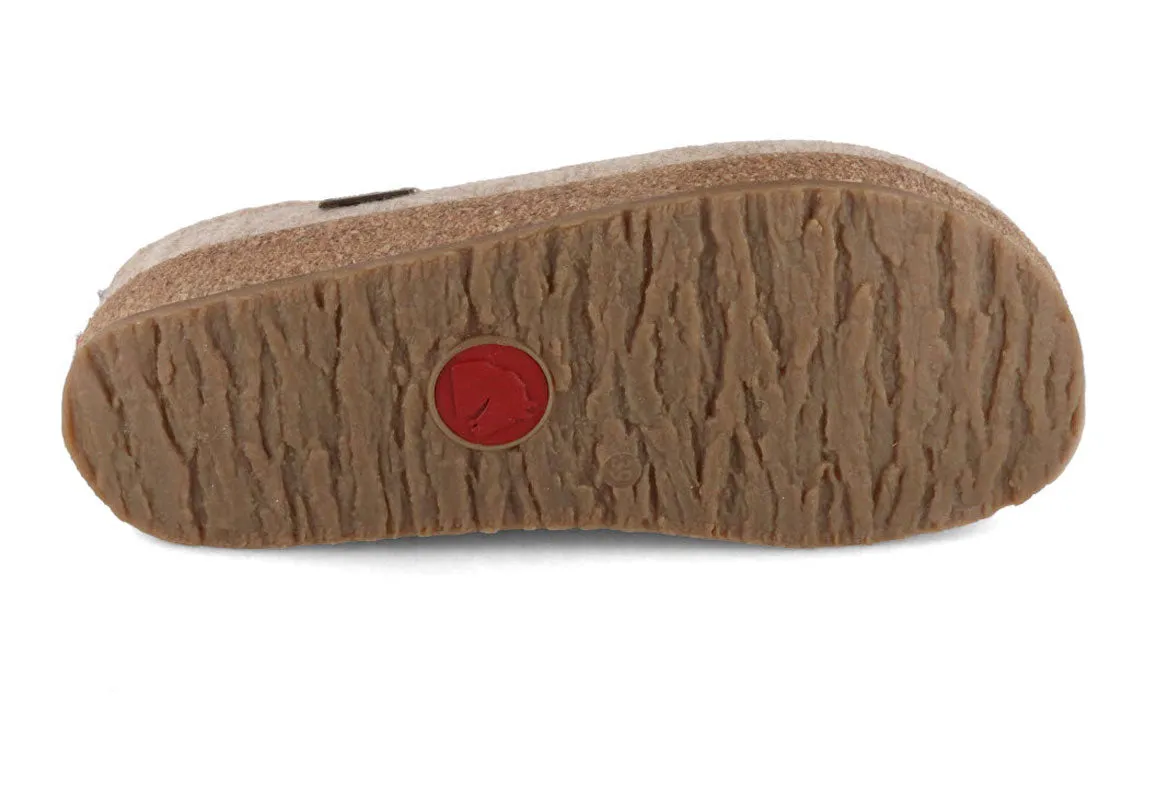 HAFLINGER Women Felt Clogs Grizzly 'Cuoricino', beige