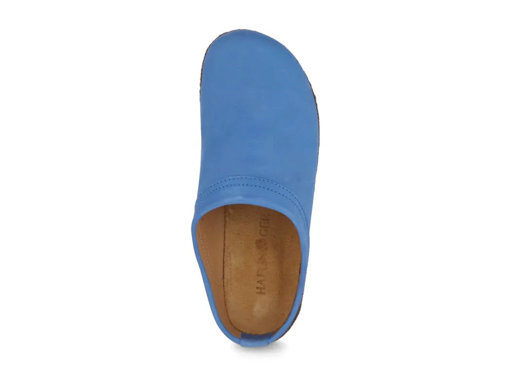 HAFLINGER Women Nubuck Clogs 'Malmö', blue
