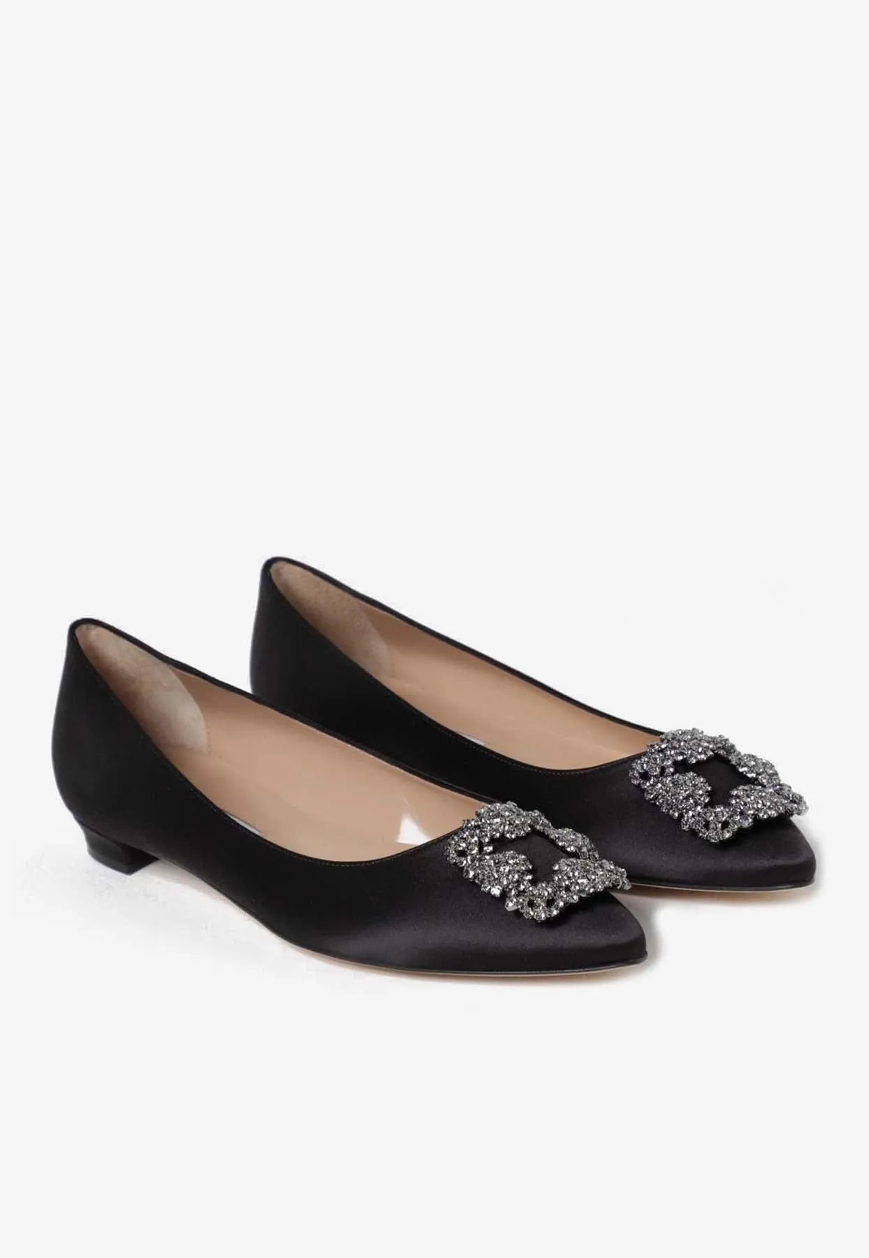 Hangisiflat Satin Jewel Buckle Flats