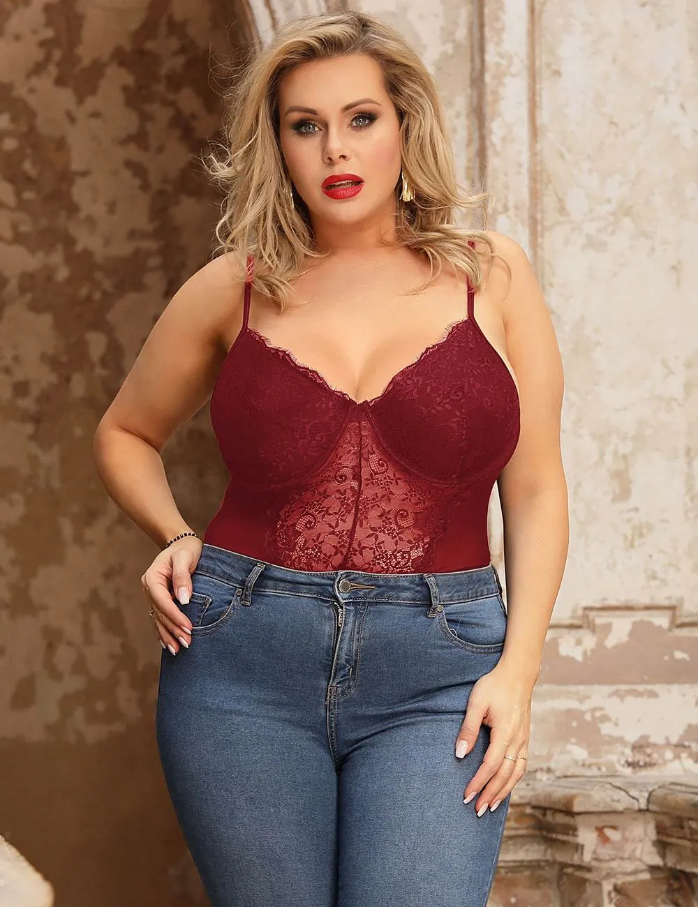 High Quality Lace Splicing Sexy Egypt Teddy With Underwire