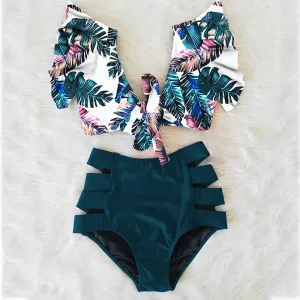 High Waist Ruffled Sexy Bikini Set