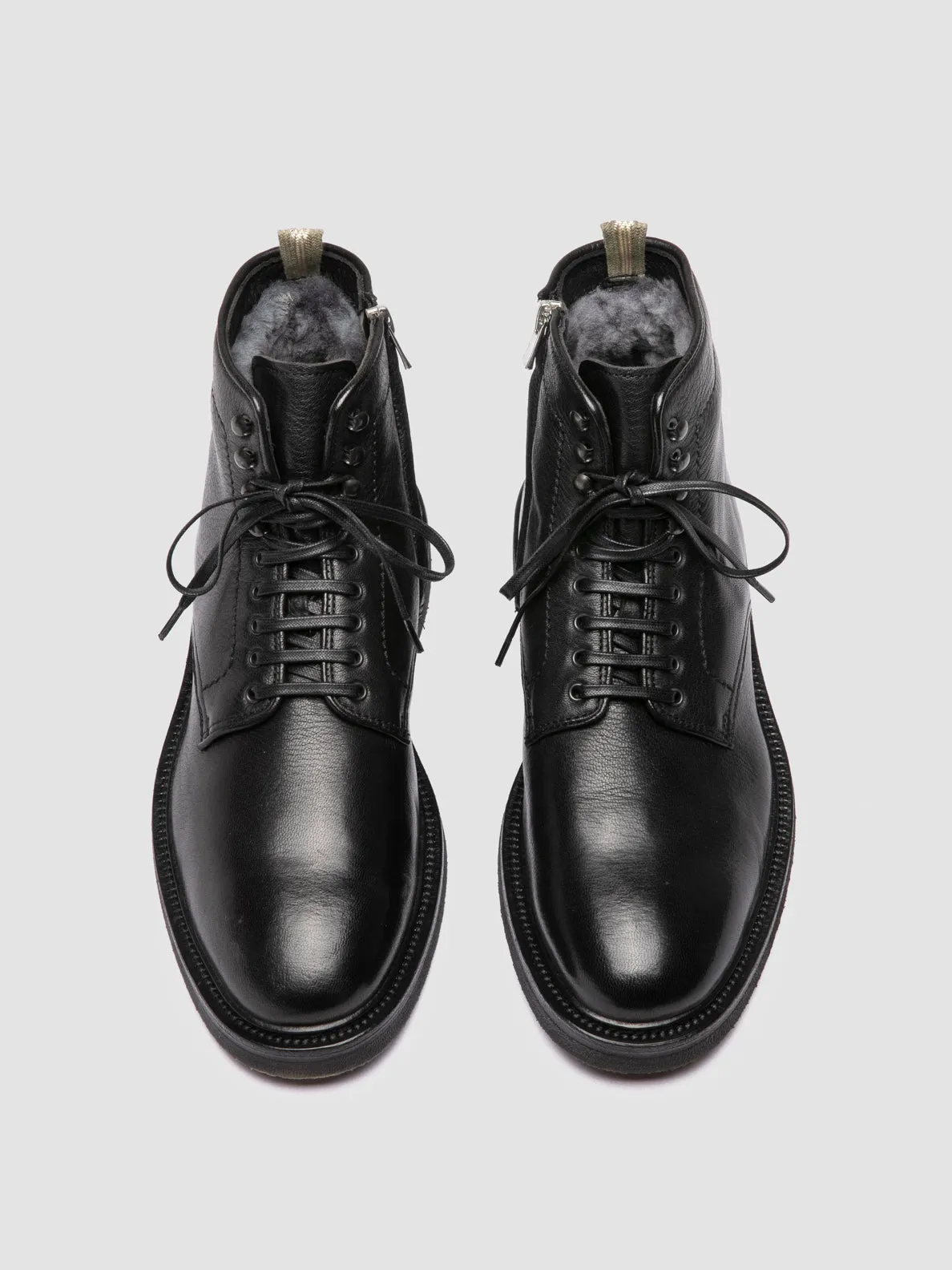 HOPKINS FLEXI 206 - Black Leather Lace-up Boots