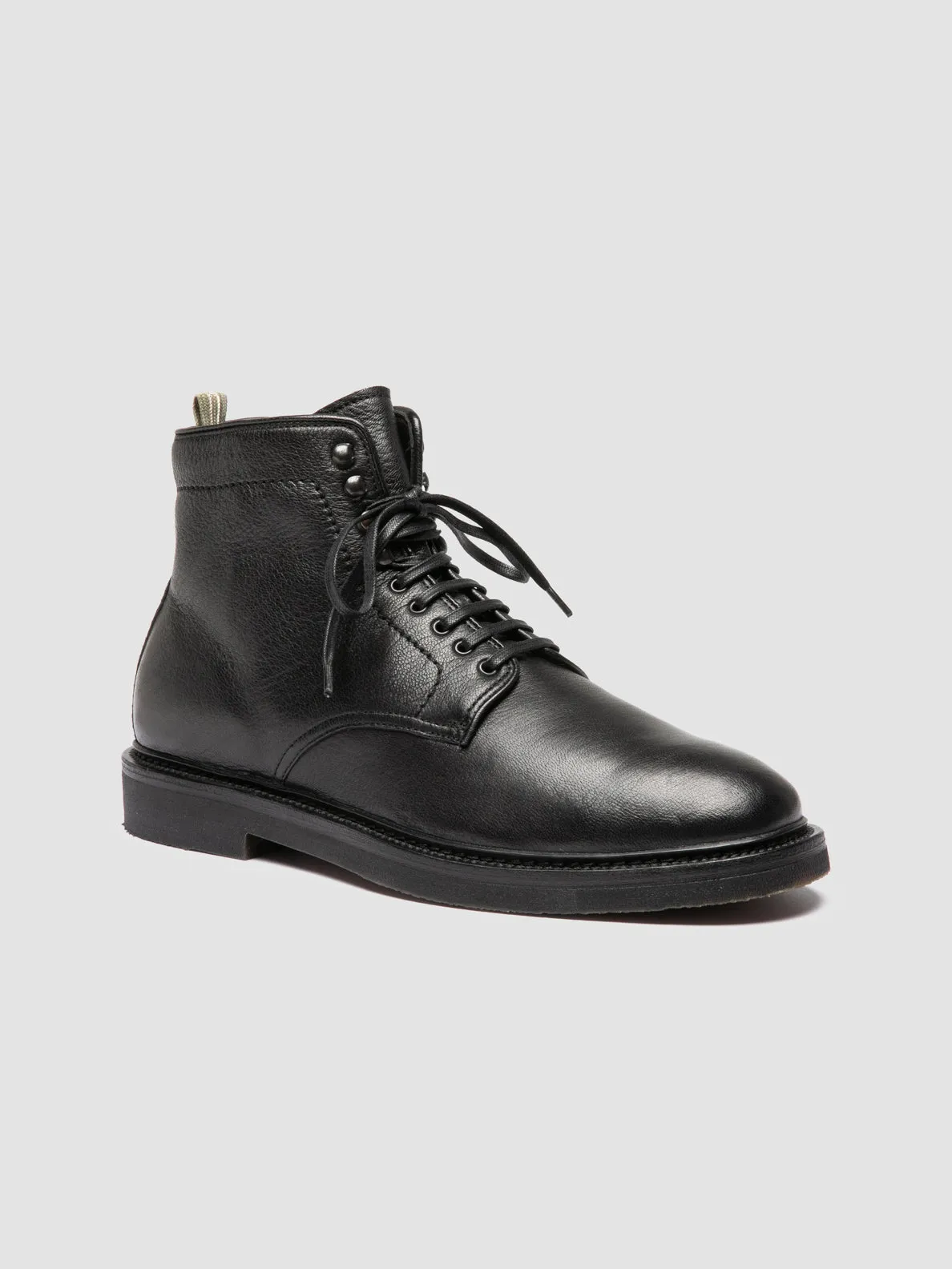 HOPKINS FLEXI 206 - Black Leather Lace-up Boots