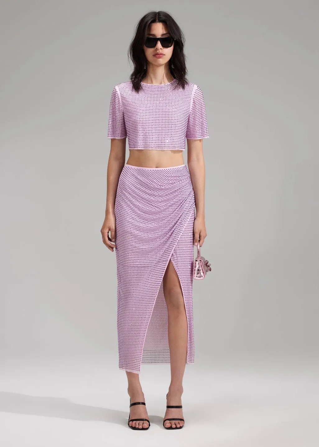Hot Fix Wrap Midi Skirt (Lilac)