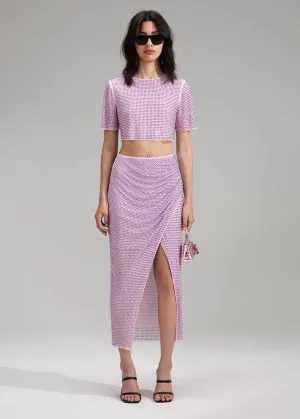 Hot Fix Wrap Midi Skirt (Lilac)