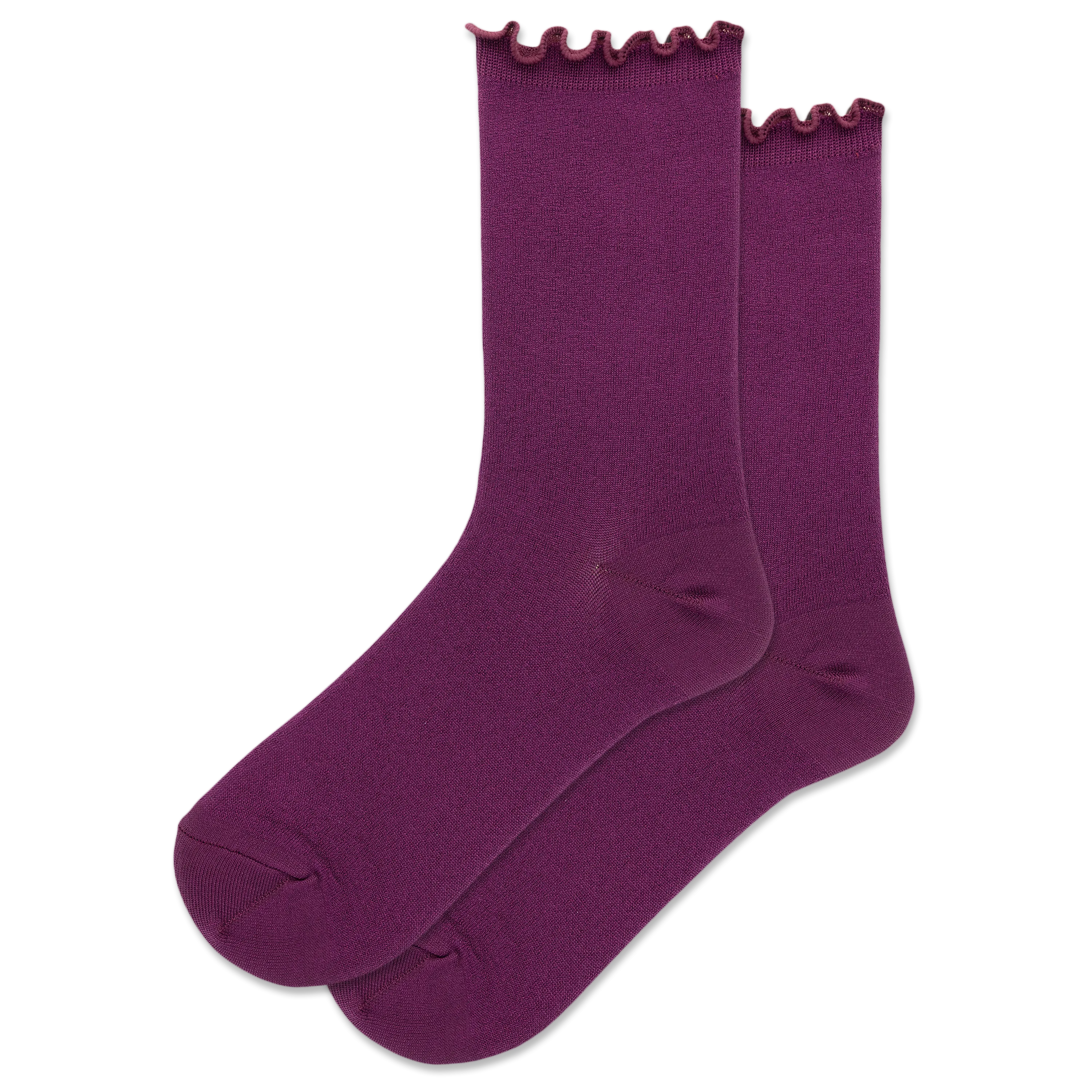 HOTSOX Women's Luster Lettuce Edge Crew Sock