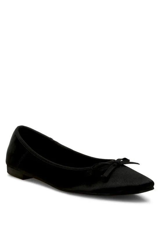 Ivory Satin Ballet Flats