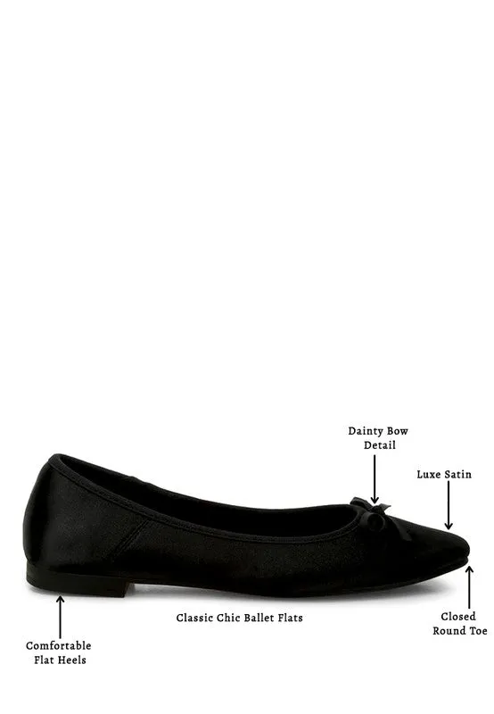 Ivory Satin Ballet Flats
