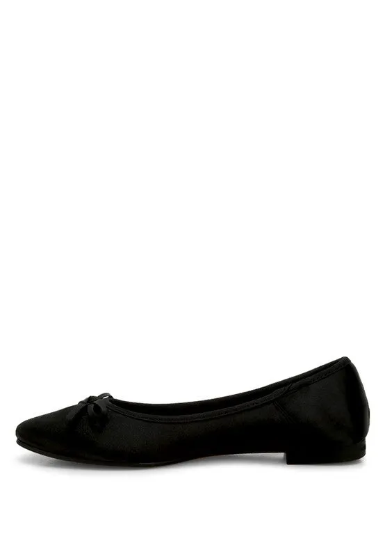 Ivory Satin Ballet Flats