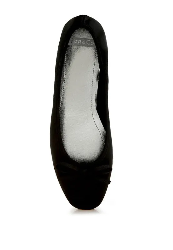 Ivory Satin Ballet Flats